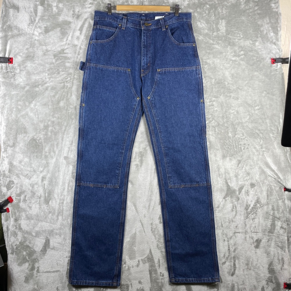 Key Double Front Logger Jeans Mens 34x36 Blue NWT Relaxed Fit Carpenter Denim